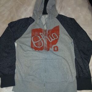 Ohio State Gray and Black Hoodie Jacket